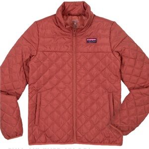 SIMPLY SOUTHERN TAN WARM FULL ZIP PUFF JACKET SIZE: L ,BRICK COLOR.